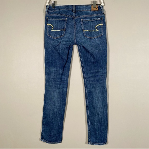 AEO Women’s Stretch Skinny Blue Jeans Size 4S - Picture 4 of 8